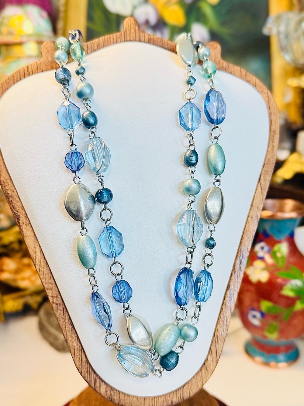 J.Jill Sea Glass Multi-Strand Beaded Station Layering Necklace – 52-55”